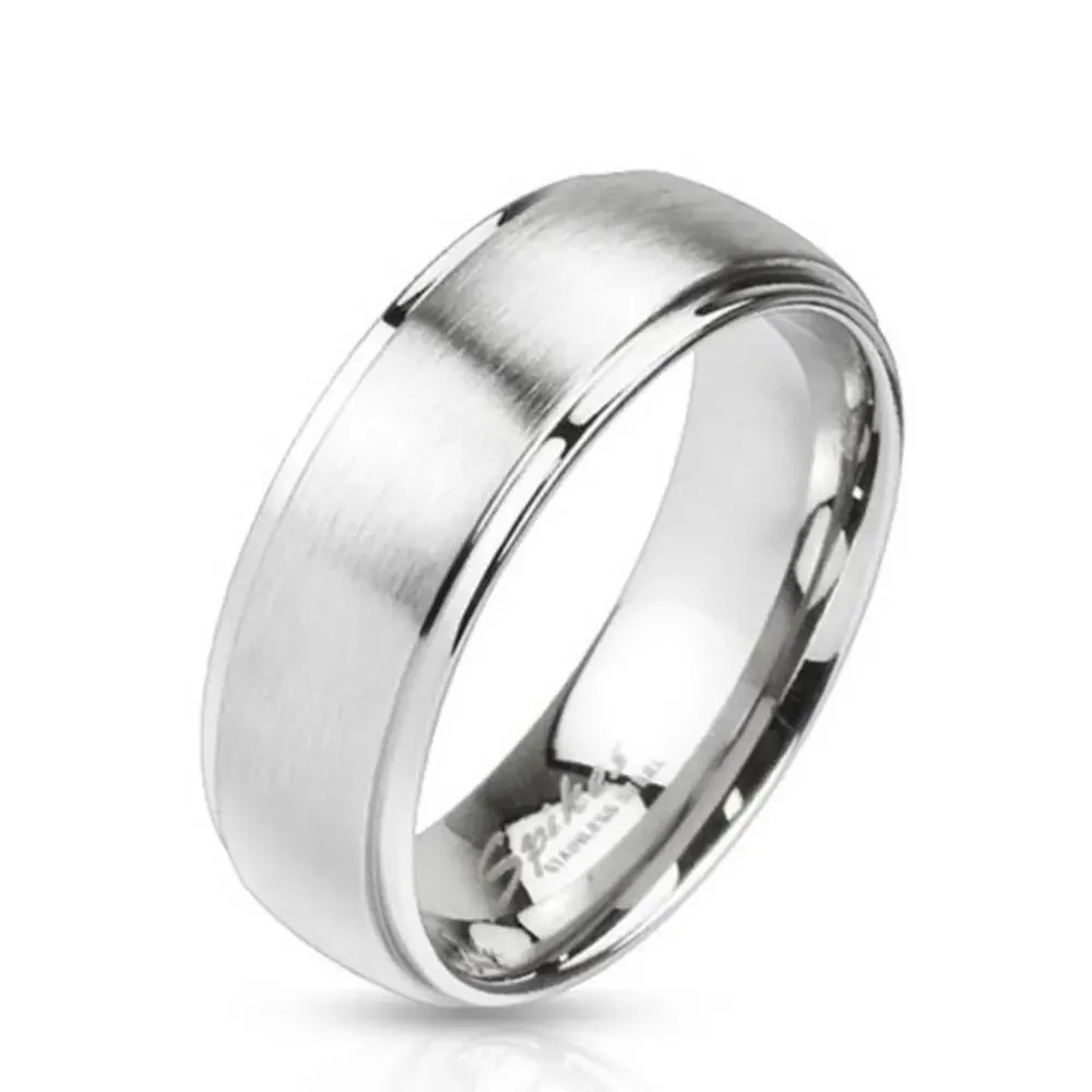 316L Stainless Steel Wedding Band Ring Comfort Fit Mens Womens Silver Size 12